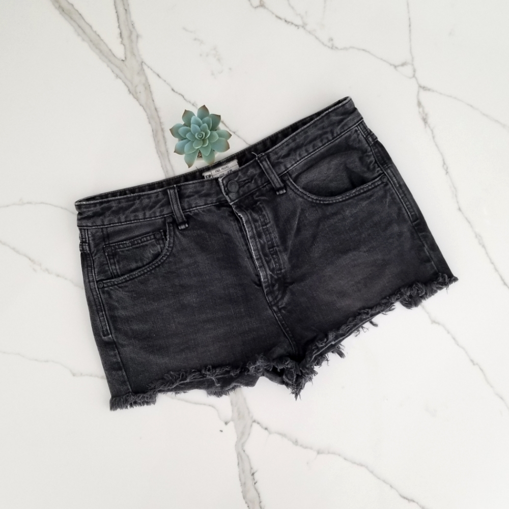 Free People High-waisted Button Fly Shorts - Picture 2 of 10